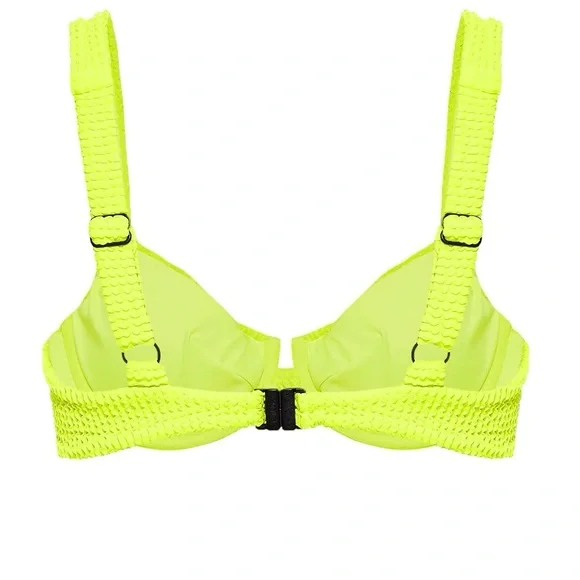 NWT VETCHY LAGUNA BIKINI TOP NEON YELLOW SMALL 34DD - Picture 4 of 8